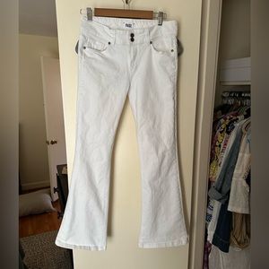 Paige bootcut white denim jeans